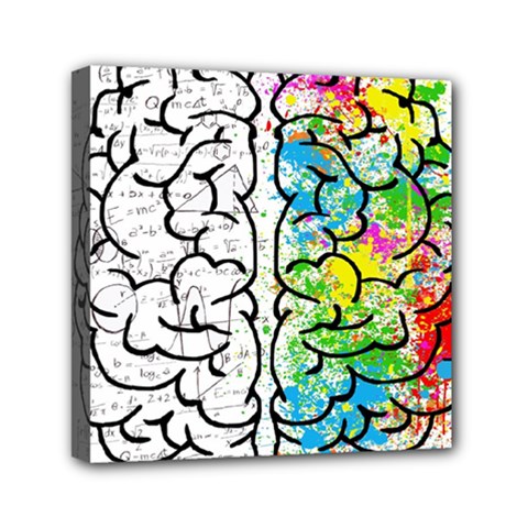 Brain Mind Psychology Idea Drawing Mini Canvas 6  X 6  (stretched) by Salman4z