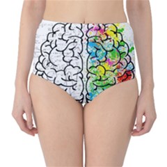 Brain Mind Psychology Idea Drawing Classic High-waist Bikini Bottoms by Salman4z