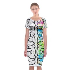 Brain Mind Psychology Idea Drawing Classic Short Sleeve Midi Dress by Salman4z