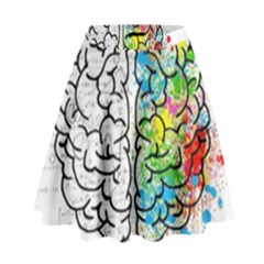 Brain Mind Psychology Idea Drawing High Waist Skirt by Salman4z