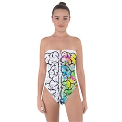 Brain Mind Psychology Idea Drawing Tie Back One Piece Swimsuit by Salman4z