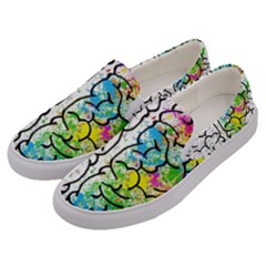 Brain Mind Psychology Idea Drawing Men s Canvas Slip Ons by Salman4z