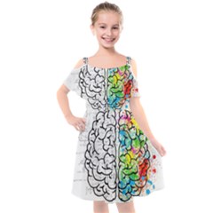 Brain Mind Psychology Idea Drawing Kids  Cut Out Shoulders Chiffon Dress by Salman4z