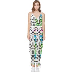 Brain Mind Psychology Idea Drawing Sleeveless Tie Ankle Chiffon Jumpsuit by Salman4z