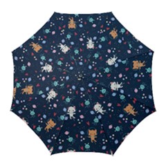 Cute Astronaut Cat With Star Galaxy Elements Seamless Pattern Golf Umbrellas by Salman4z