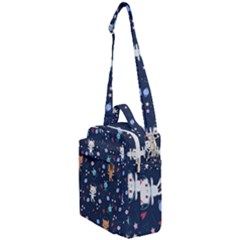 Cute Astronaut Cat With Star Galaxy Elements Seamless Pattern Crossbody Day Bag by Salman4z