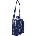 Cute Astronaut Cat With Star Galaxy Elements Seamless Pattern Crossbody Day Bag View2