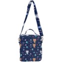 Cute Astronaut Cat With Star Galaxy Elements Seamless Pattern Crossbody Day Bag View3