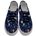 Cute Astronaut Cat With Star Galaxy Elements Seamless Pattern Men s Classic Low Top Sneakers View1