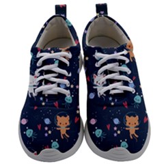 Cute Astronaut Cat With Star Galaxy Elements Seamless Pattern Mens Athletic Shoes by Salman4z