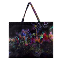 Grunge Paint Splatter Splash Ink Zipper Large Tote Bag by Salman4z