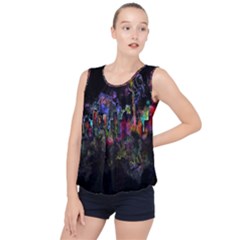 Grunge Paint Splatter Splash Ink Bubble Hem Chiffon Tank Top by Salman4z