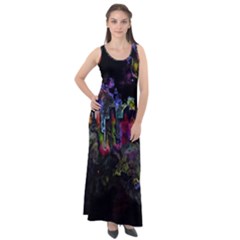 Grunge Paint Splatter Splash Ink Sleeveless Velour Maxi Dress by Salman4z