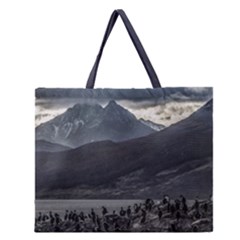 Nature s Symphony: A Portrait Of Ushuaia s Wild Beauty  Zipper Large Tote Bag by dflcprintsclothing