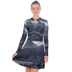 Nature s Symphony: A Portrait Of Ushuaia s Wild Beauty  Long Sleeve Panel Dress by dflcprintsclothing