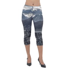 Nature s Symphony: A Portrait Of Ushuaia s Wild Beauty  Lightweight Velour Capri Leggings  by dflcprintsclothing