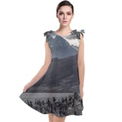 Nature s Symphony: A Portrait Of Ushuaia s Wild Beauty  Tie Up Tunic Dress by dflcprintsclothing