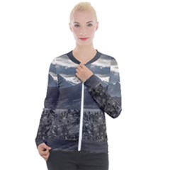 Nature s Symphony: A Portrait Of Ushuaia s Wild Beauty  Casual Zip Up Jacket by dflcprintsclothing