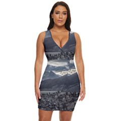 Nature s Symphony: A Portrait Of Ushuaia s Wild Beauty  Draped Bodycon Dress by dflcprintsclothing