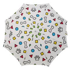 Dog Paw Seamless Pattern Footprint Bone Straight Umbrellas by Salman4z