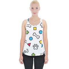 Dog Paw Seamless Pattern Footprint Bone Piece Up Tank Top by Salman4z