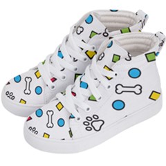 Dog Paw Seamless Pattern Footprint Bone Kids  Hi-top Skate Sneakers by Salman4z