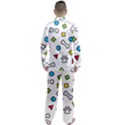 Dog Paw Seamless Pattern Footprint Bone Men s Long Sleeve Satin Pajamas Set View2