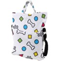 Dog Paw Seamless Pattern Footprint Bone Fold Over Handle Tote Bag View2