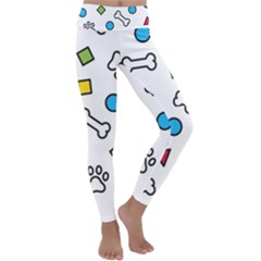 Dog Paw Seamless Pattern Footprint Bone Kids  Lightweight Velour Classic Yoga Leggings by Salman4z