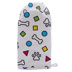 Dog Paw Seamless Pattern Footprint Bone Microwave Oven Glove