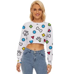 Dog Paw Seamless Pattern Footprint Bone Lightweight Long Sleeve Sweatshirt by Salman4z