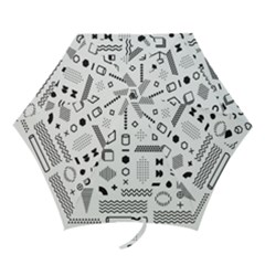 Pattern Hipster Abstract Form Geometric Line Variety Shapes Polkadots Fashion Style Seamless Mini Folding Umbrellas by Salman4z