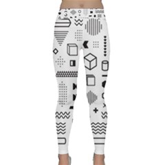 Pattern Hipster Abstract Form Geometric Line Variety Shapes Polkadots Fashion Style Seamless Classic Yoga Leggings by Salman4z