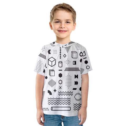 Pattern Hipster Abstract Form Geometric Line Variety Shapes Polkadots Fashion Style Seamless Kids  Sport Mesh Tee by Salman4z