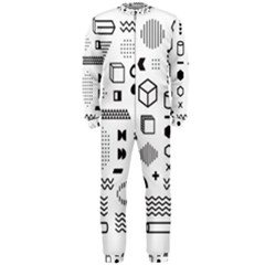 Pattern Hipster Abstract Form Geometric Line Variety Shapes Polkadots Fashion Style Seamless Onepiece Jumpsuit (men)