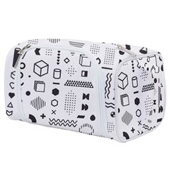 Pattern Hipster Abstract Form Geometric Line Variety Shapes Polkadots Fashion Style Seamless Toiletries Pouch by Salman4z