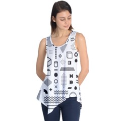 Pattern Hipster Abstract Form Geometric Line Variety Shapes Polkadots Fashion Style Seamless Sleeveless Tunic by Salman4z