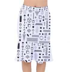 Pattern Hipster Abstract Form Geometric Line Variety Shapes Polkadots Fashion Style Seamless Short Mermaid Skirt by Salman4z