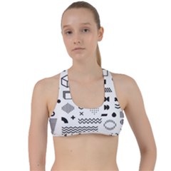 Pattern Hipster Abstract Form Geometric Line Variety Shapes Polkadots Fashion Style Seamless Criss Cross Racerback Sports Bra by Salman4z