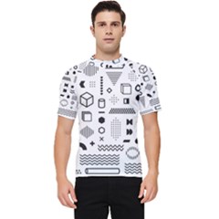 Pattern Hipster Abstract Form Geometric Line Variety Shapes Polkadots Fashion Style Seamless Men s Short Sleeve Rash Guard by Salman4z