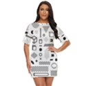 Pattern Hipster Abstract Form Geometric Line Variety Shapes Polkadots Fashion Style Seamless Just Threw It On Dress View1