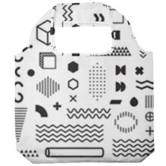 Pattern Hipster Abstract Form Geometric Line Variety Shapes Polkadots Fashion Style Seamless Foldable Grocery Recycle Bag by Salman4z