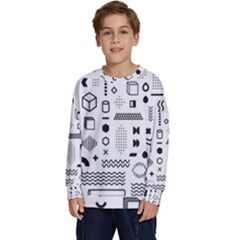 Pattern Hipster Abstract Form Geometric Line Variety Shapes Polkadots Fashion Style Seamless Kids  Long Sleeve Jersey