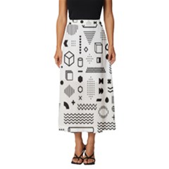 Pattern Hipster Abstract Form Geometric Line Variety Shapes Polkadots Fashion Style Seamless Classic Midi Chiffon Skirt by Salman4z