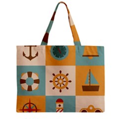 Nautical Elements Collection Zipper Mini Tote Bag by Salman4z