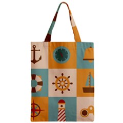 Nautical Elements Collection Zipper Classic Tote Bag by Salman4z