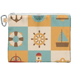 Nautical Elements Collection Canvas Cosmetic Bag (xxl) by Salman4z