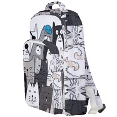 Cute Cat Hand Drawn Cartoon Style Double Compartment Backpack by Salman4z