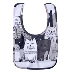 Cute Cat Hand Drawn Cartoon Style Baby Bib by Salman4z