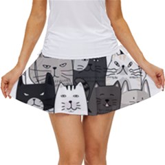 Cute Cat Hand Drawn Cartoon Style Women s Skort by Salman4z